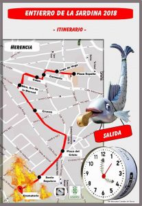 Recorrido Entierro de la Sardina 2018 del Carnaval de Herencia